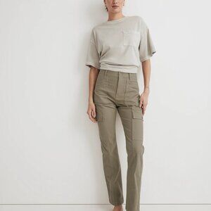 Madewell 90s Straight High Waisted Ash Green Cargo Pants Size 26